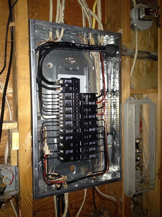 A new breaker panel with tidy wiring
